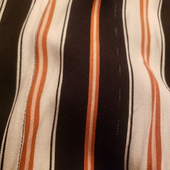 Forever 21 Women's Wide Leg Stripped Pants With Open Slit In The Front, Size L - Picture 7 of 7